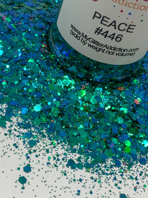 Arctic Blue Iridescent Chunky Glitter Choose Your Size Polyester
